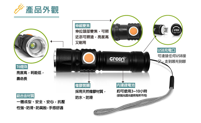 GREENON手電筒